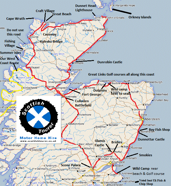 Scottish Tourer East coast and northern scotland route