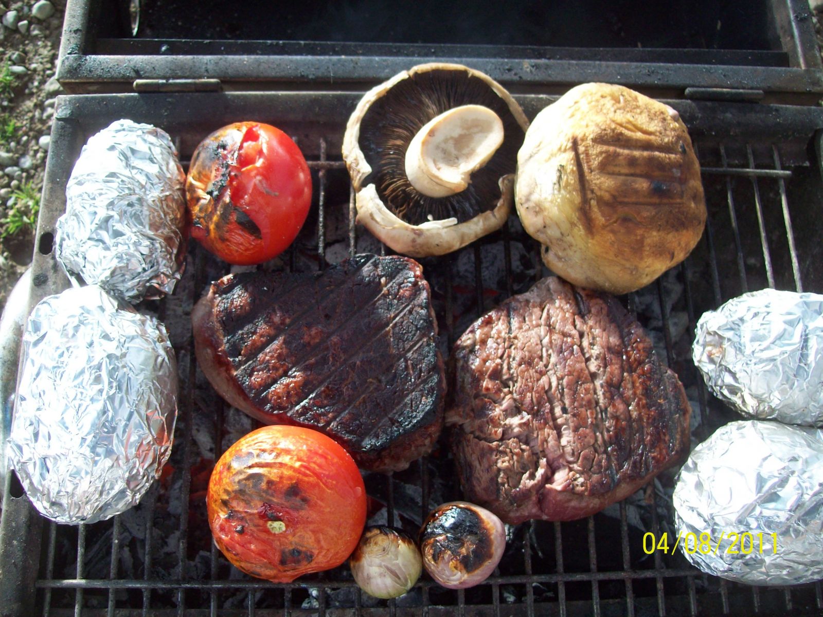 bbq cooking in a motorhome