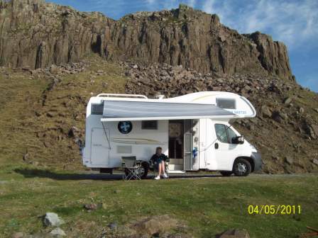 wild camp spot with a motorhome