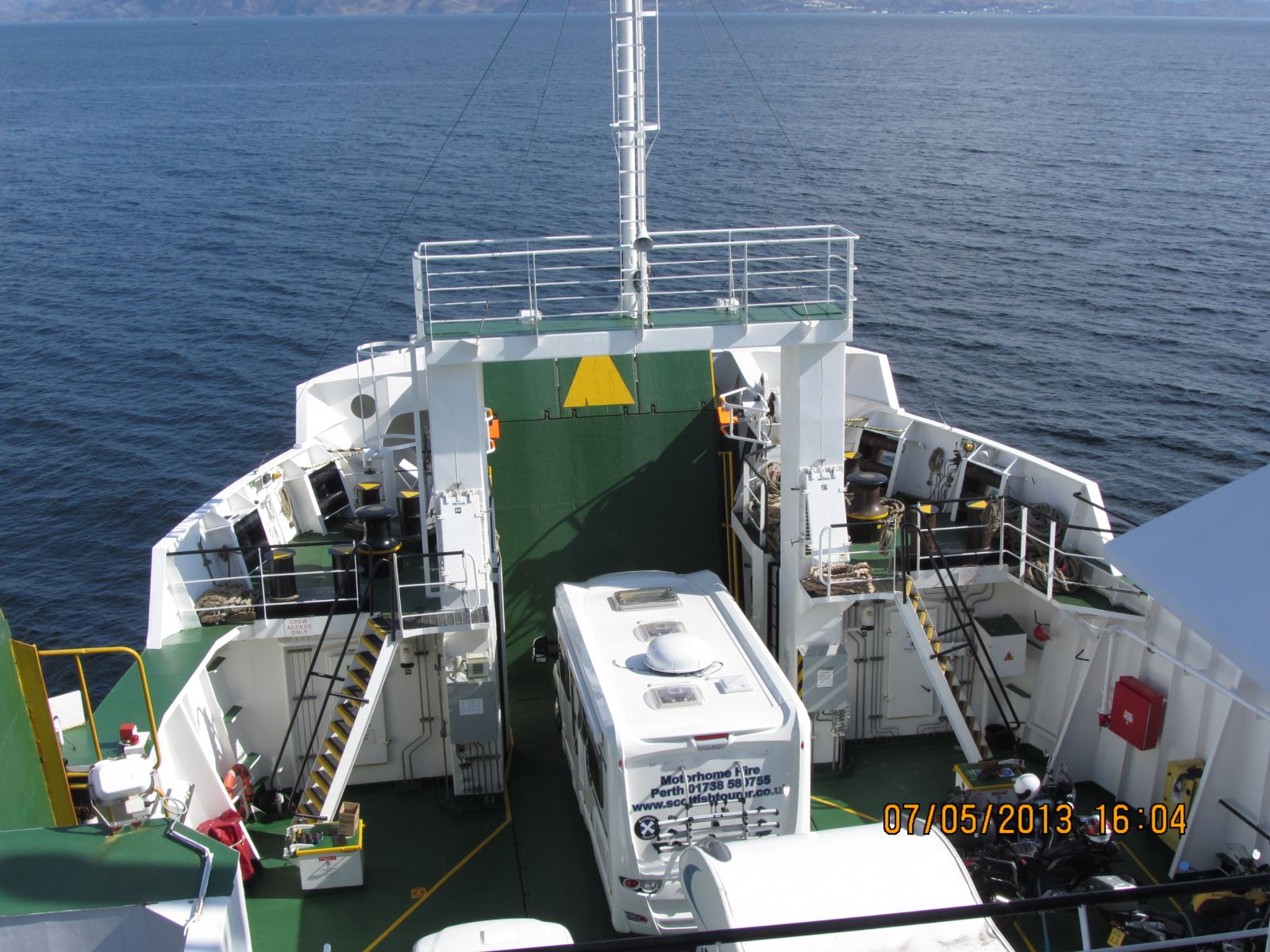 Motorhome on the Orkney ferry crossing