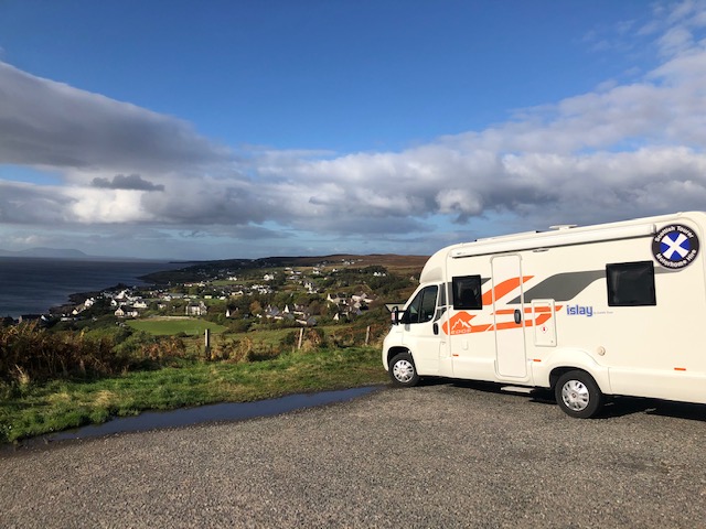 Scottish Tourer Islay parked outside Ullapool