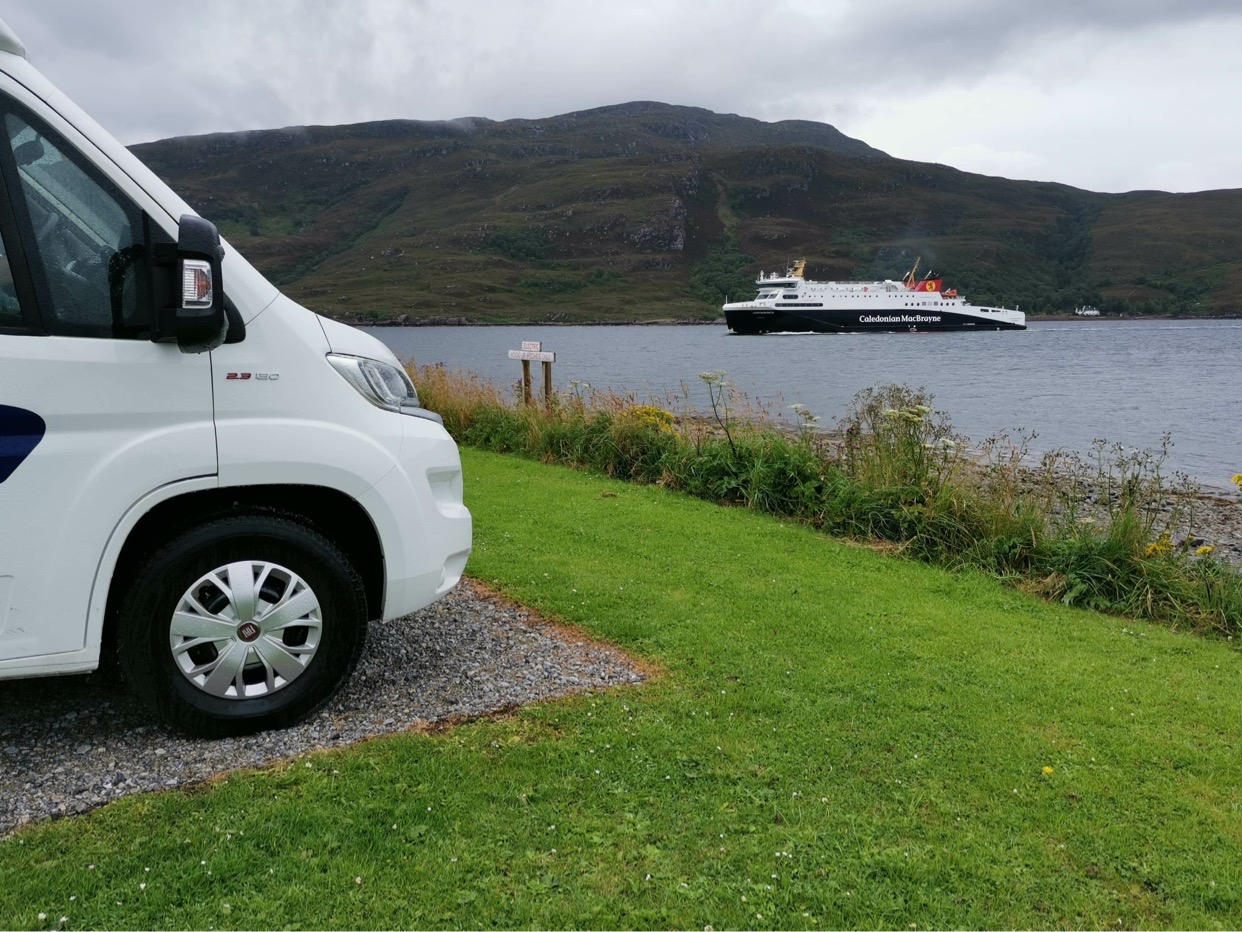 Broomfield campsite watching ferries pass