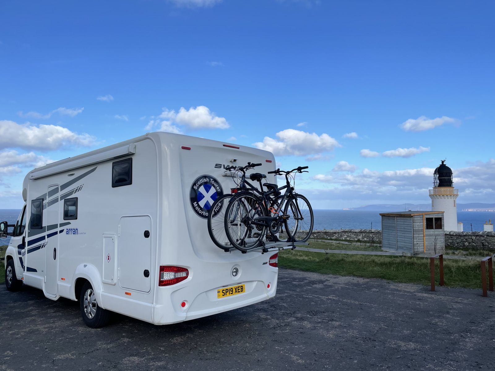 Scottish Tourer Motorhome parked at Dunnet Head Lighthouse