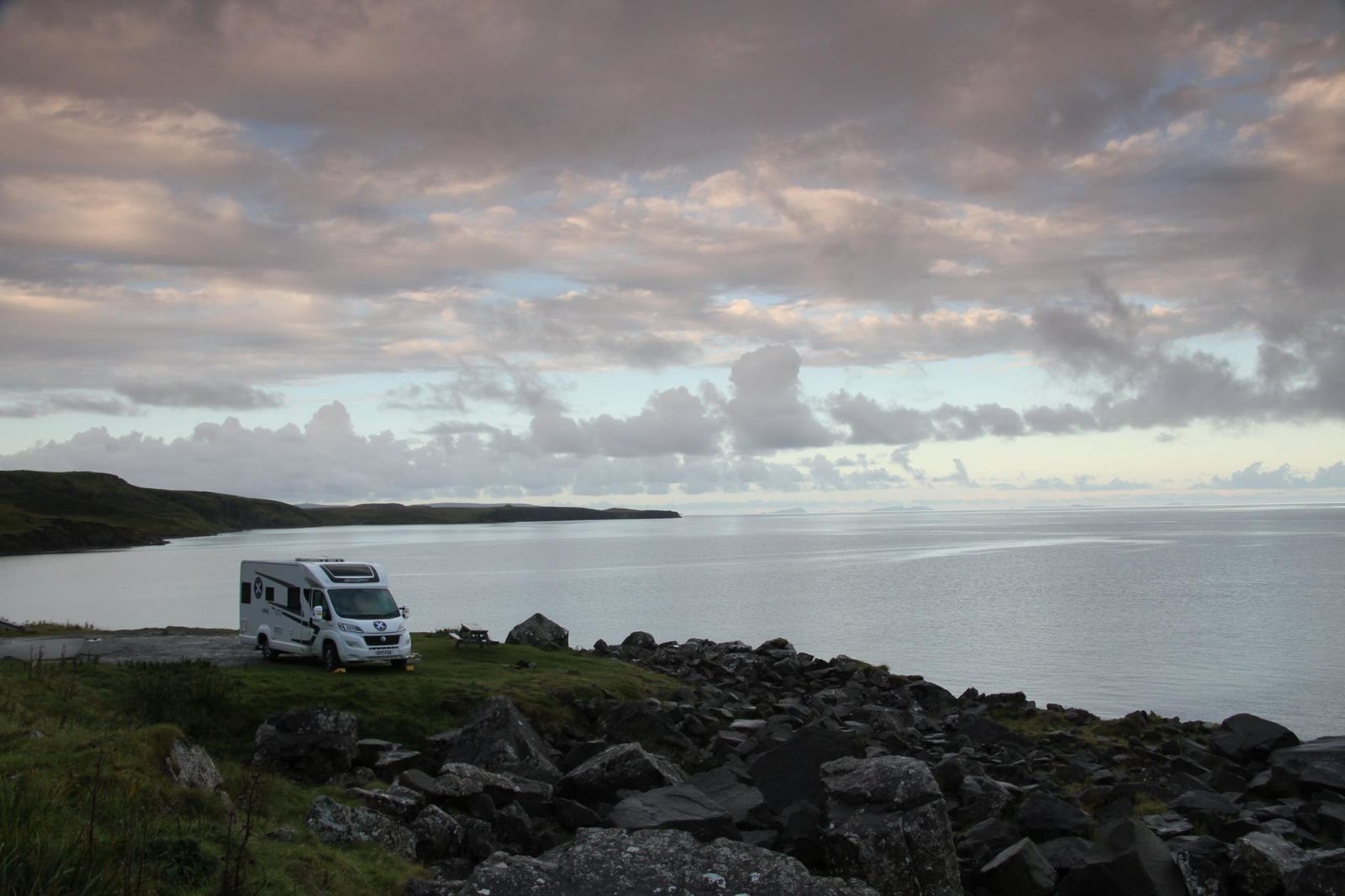 stunning skyline with the motorhome parked for the night