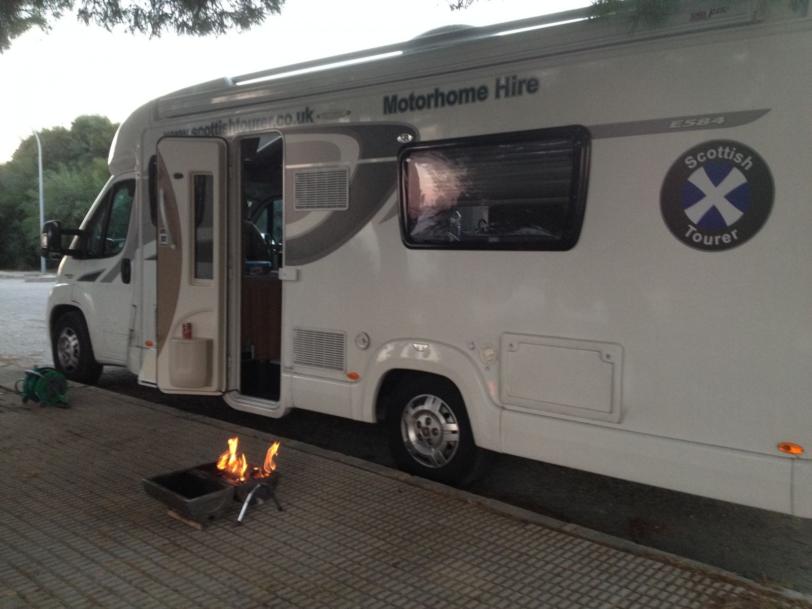 Enjoying a bbq in Spain with our motorhome