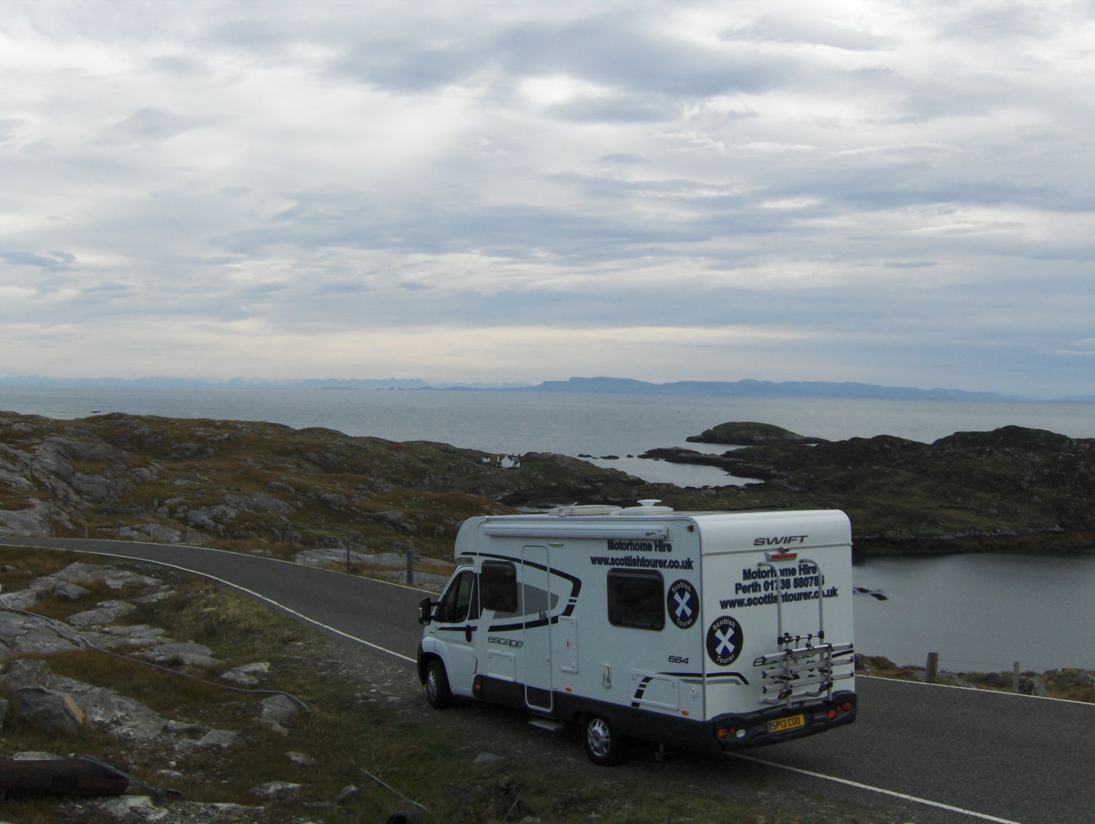 travelling a single track road along the edge of a loch