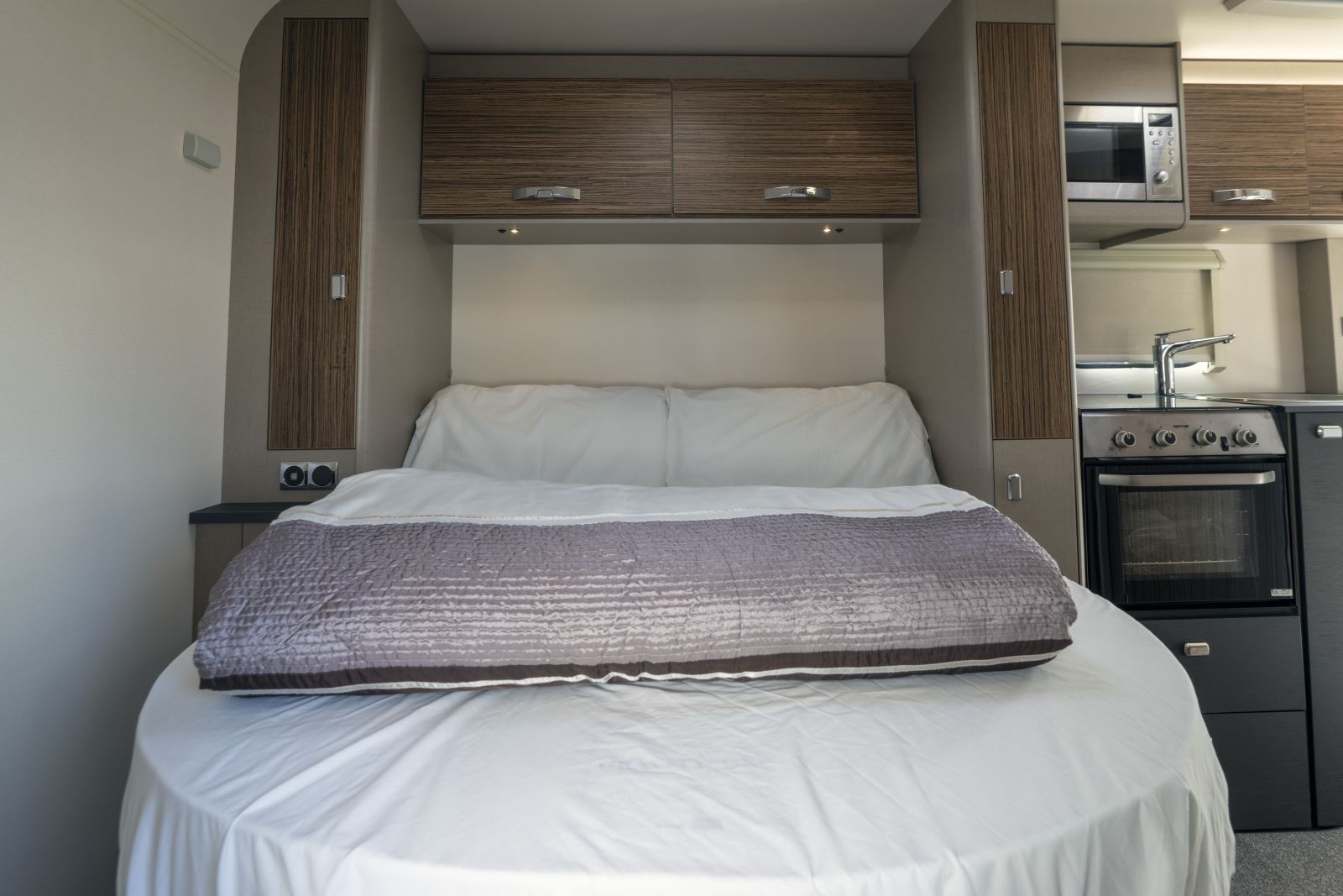 double bed in the barra campervan