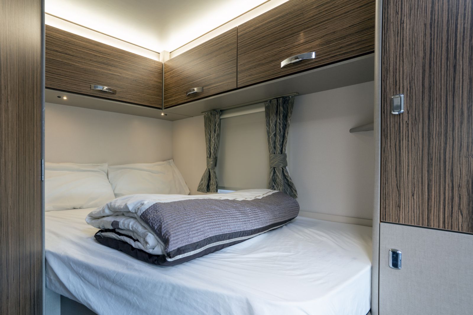 Islay campervan bedroom with double bed
