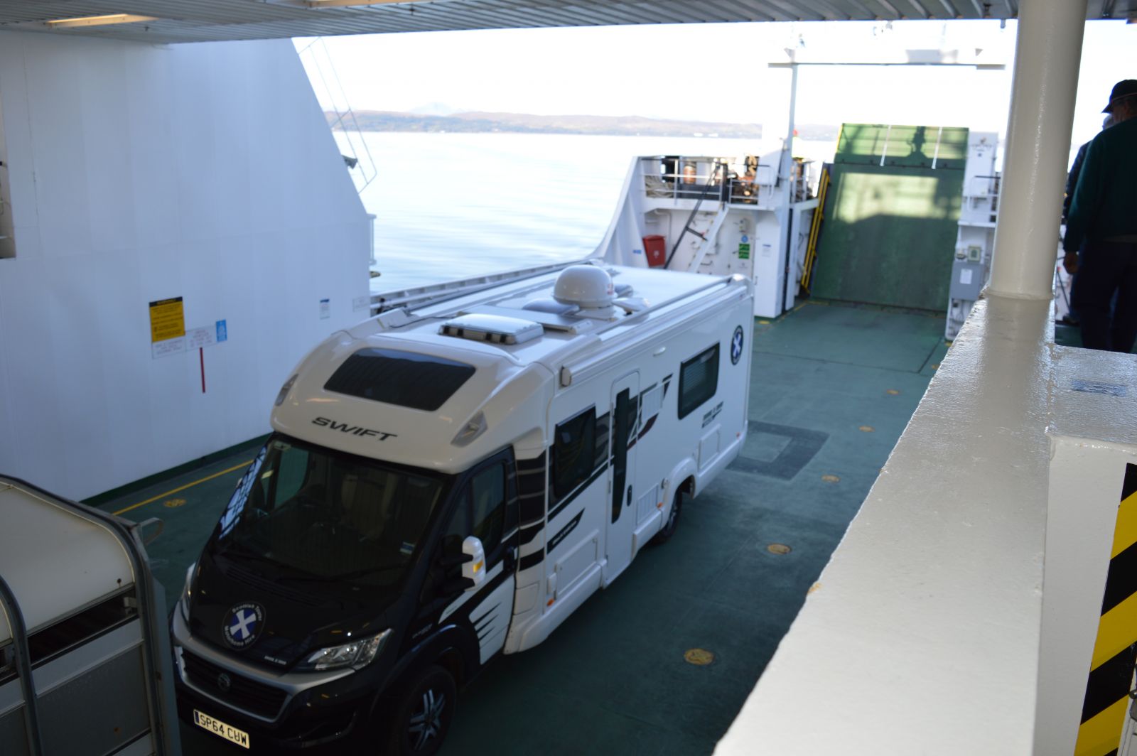 motorohome on the ferry to Mallaig