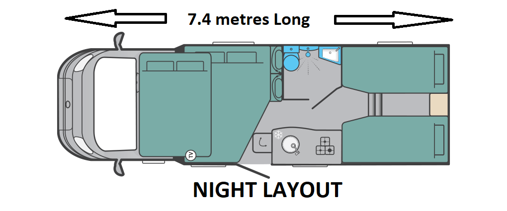 the lewis campervan night layout
