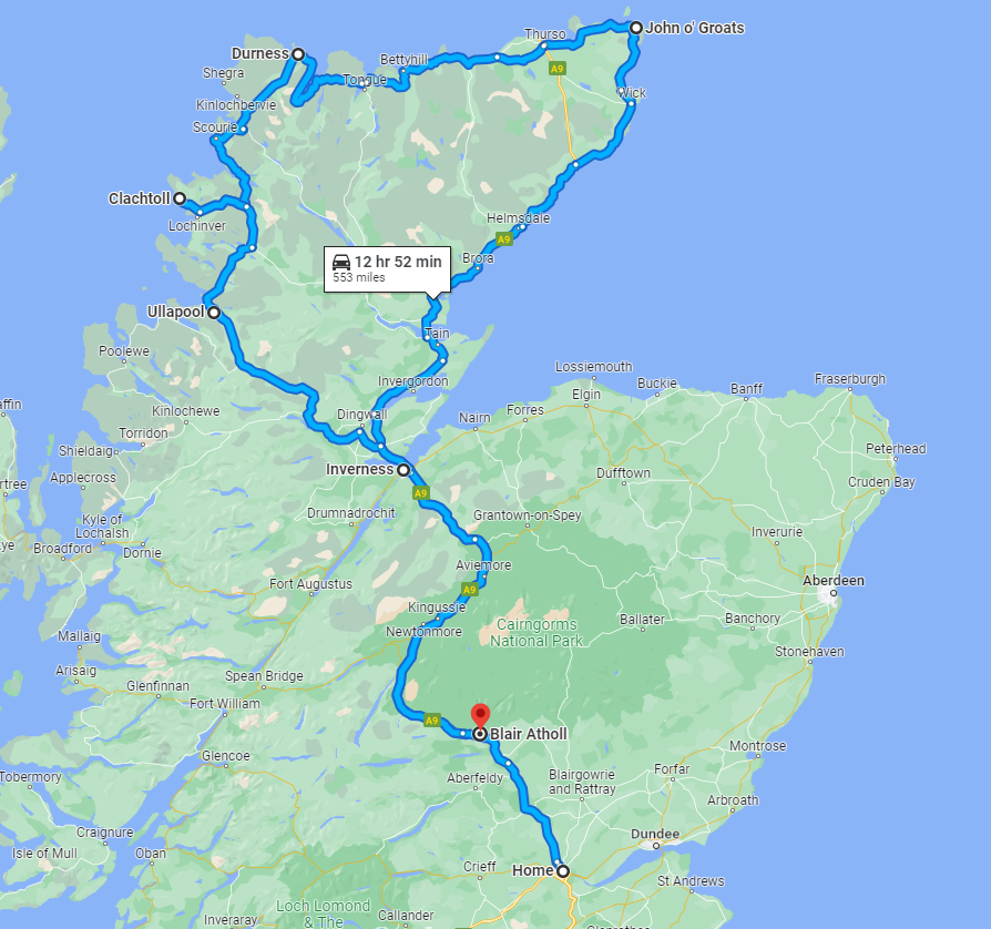 Scottish Tourer NC500 Map