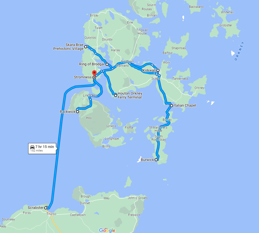Scottish Tourer Orkney map