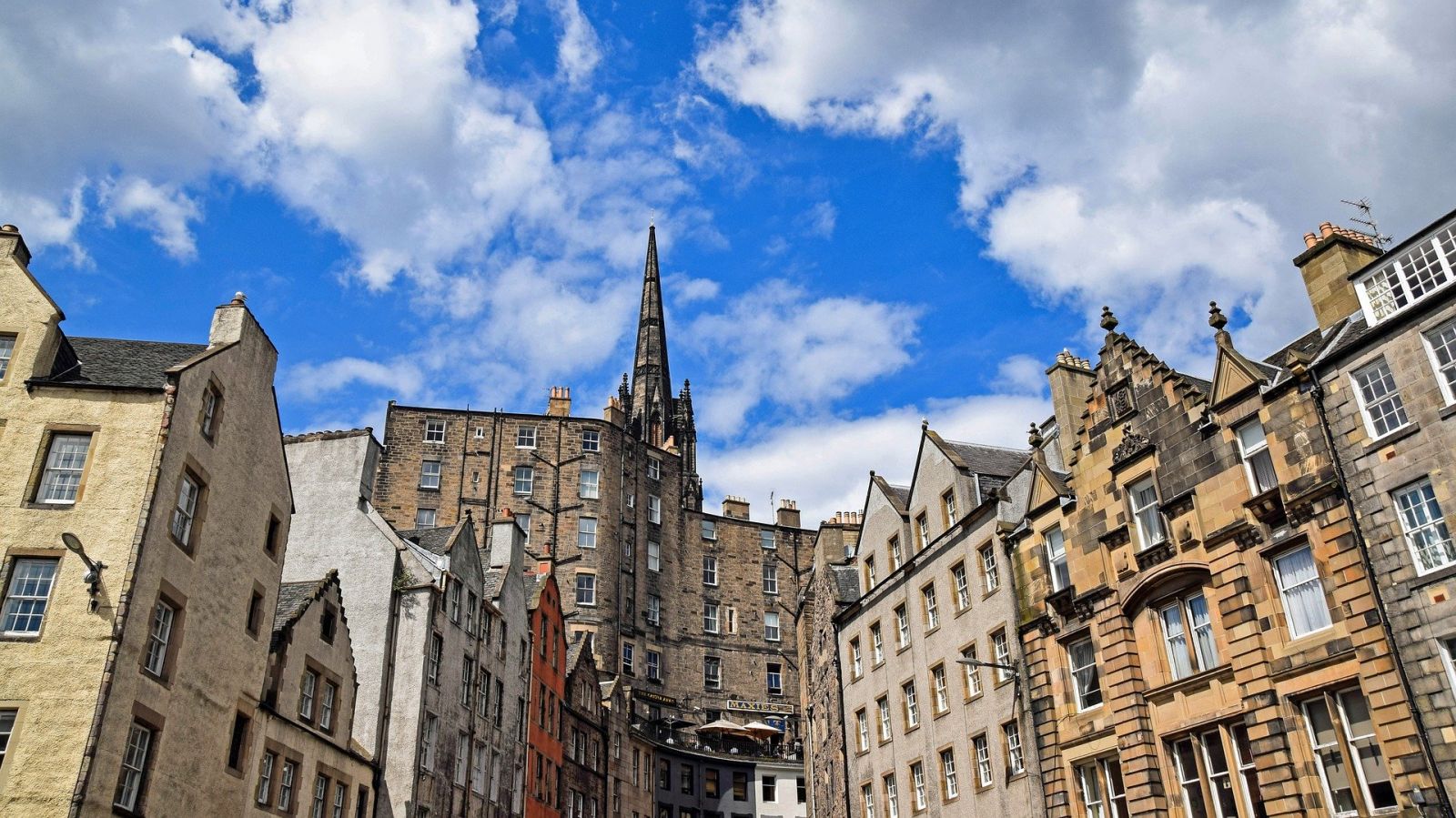 Looking Up At Buildings In Edinburgh 