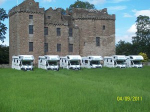 Huntingtower castle with scotish tourer motorhomes 