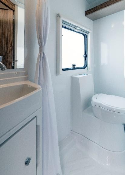 Shower cubical in campervan