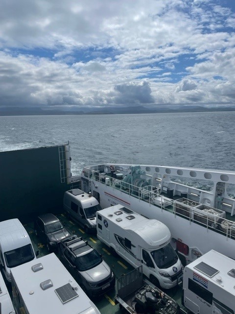 Scottish Tourer Motorhome on calmac ferry to stornoway