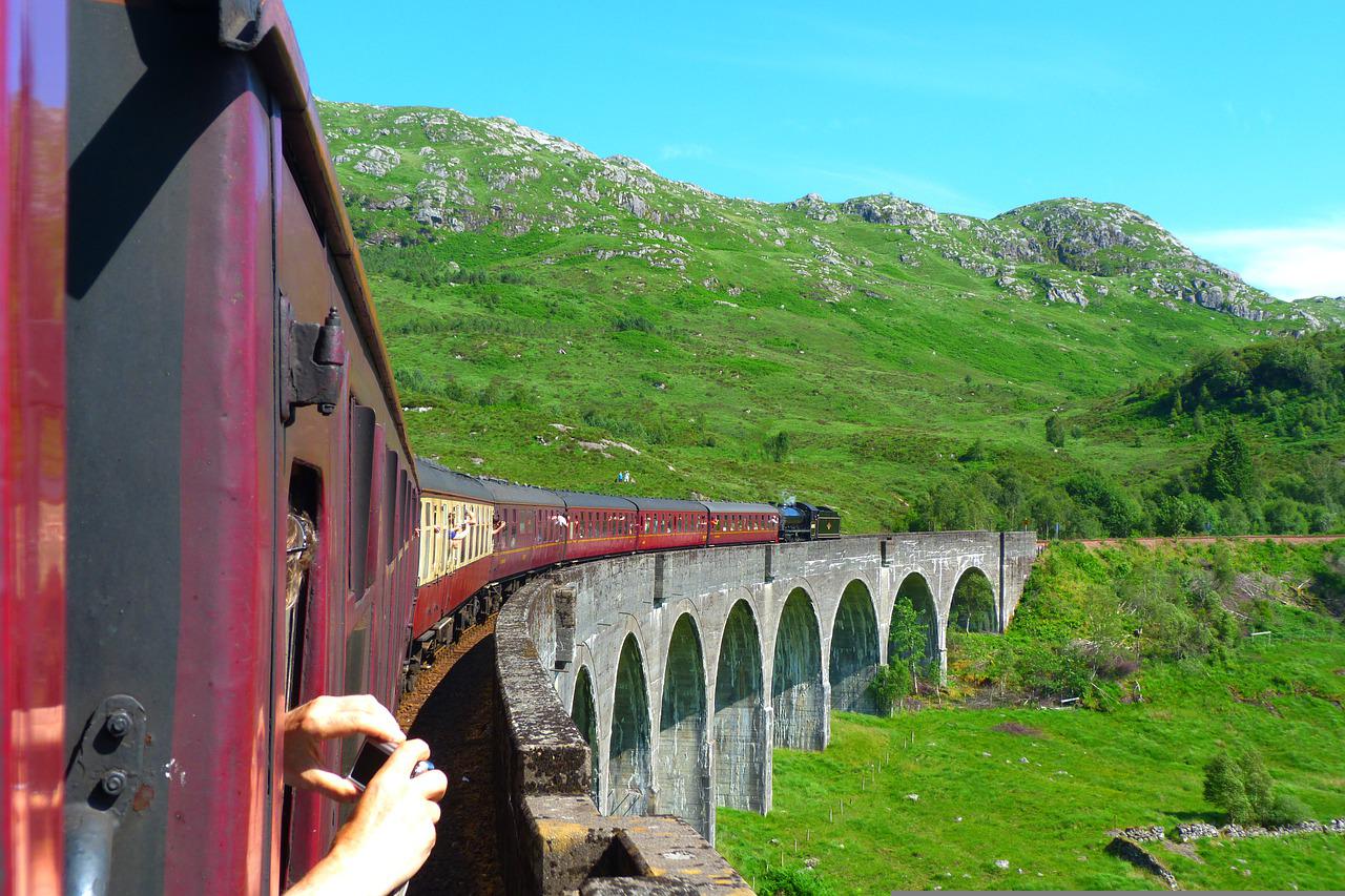 Glenfinnan Viaduct with steam train 2