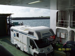 on the ferry