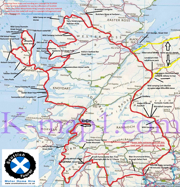 Scottish Tourer map