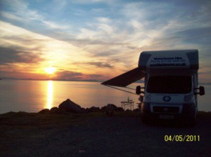 Sunset in an overnight wild camp spot