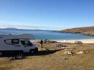 Parking spot by the beach the outer hebridies - Scottish Tourer