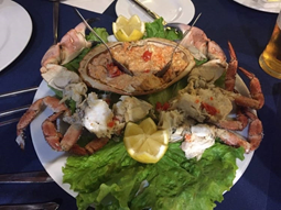Crab salad on Scottish tourer Motorhome route