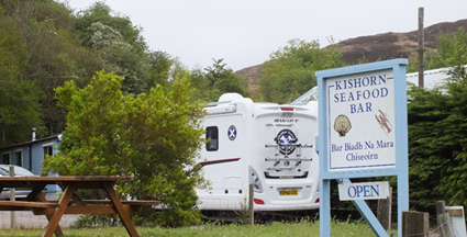 Motorhome parked in a parking site 