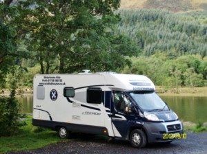 Wild camping by the loch in Scotland