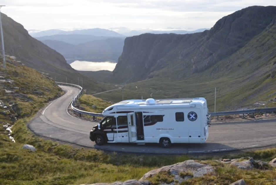 Scottish Tourer motorhome on a twisty scottish road