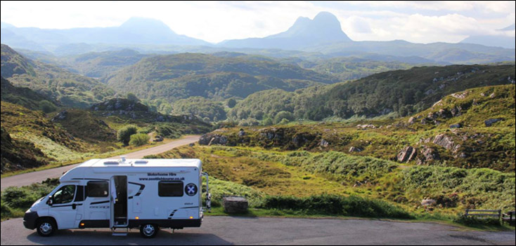parking a campervan in a remote spot in Scotland