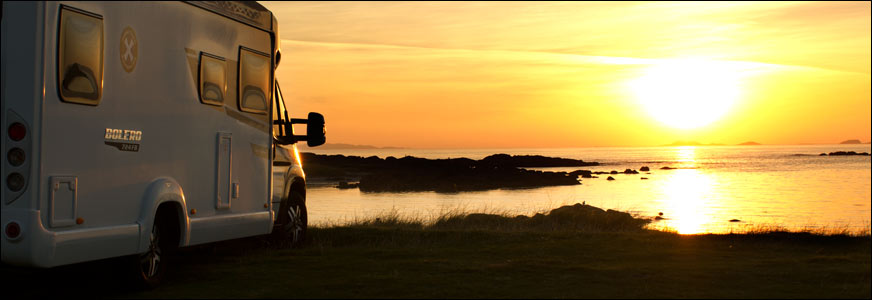 sunsets in scotland with a motorhome