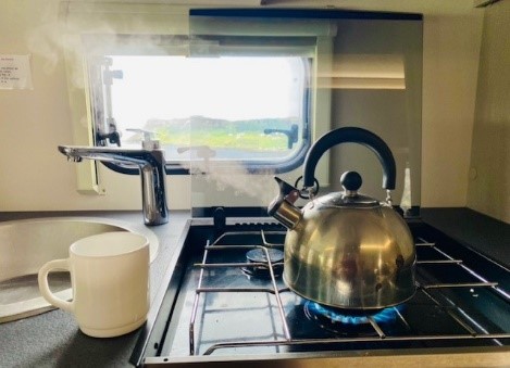 Kettle boiling on stove