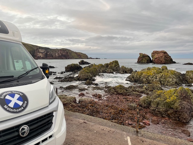 Motorhome parked at St. Abbs Harbour