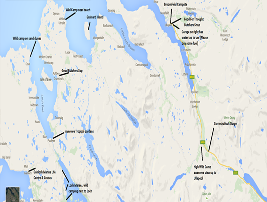 Map of walking sites