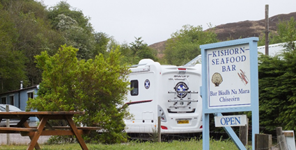Motorhome parked in a parking site