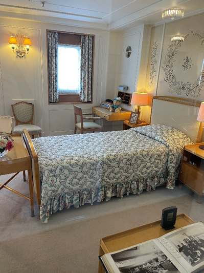 The Queens bedroom on board the royal yacht Britannia
