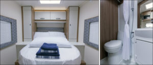 Skye bed and bathroom